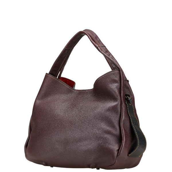 コーチ バンディット ホーボー トートバッグ 86760 パープル ブラック レザー レディース COACH 【中古】