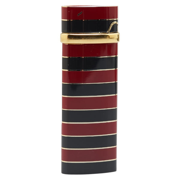 サンローラン ボーダー ガスライター ゴールド レッド ブラック メッキ レディース SAINT LAURENT 【中古】