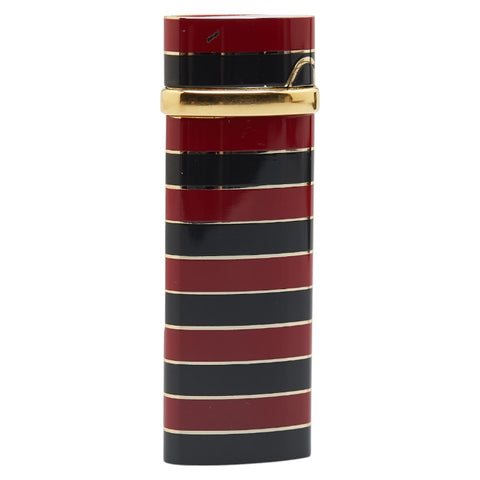 サンローラン ボーダー ガスライター ゴールド レッド ブラック メッキ レディース SAINT LAURENT 【中古】
