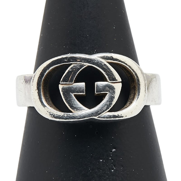 グッチ インターロッキングG リング 指輪 #18 SV925 シルバー メンズ GUCCI 【中古】