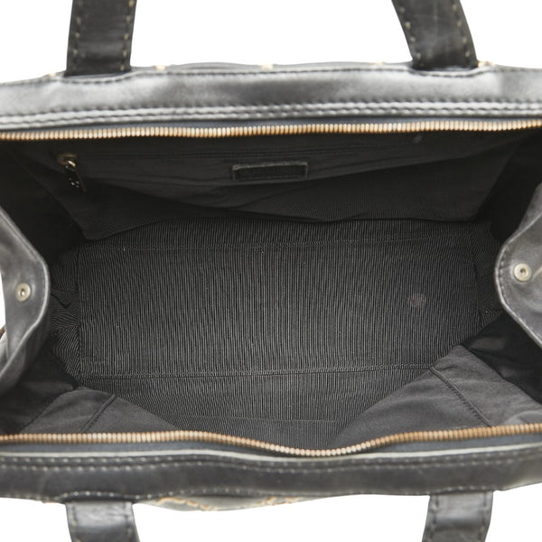 シャネル ワイルドステッチ ココマーク ハンドバッグ ブラック レザー レディース CHANEL 【中古】