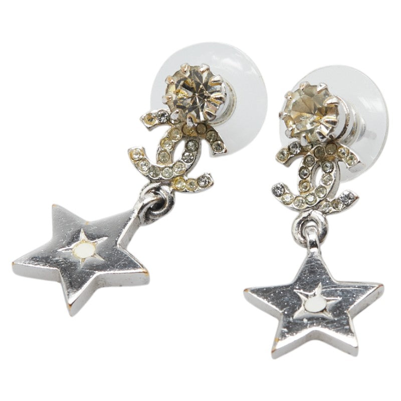 シャネル ココマーク スター 星 ピアス シルバー メタル ラインストーン レディース CHANEL 【中古】