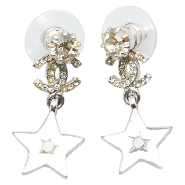 シャネル ココマーク スター 星 ピアス シルバー メタル ラインストーン レディース CHANEL 【中古】