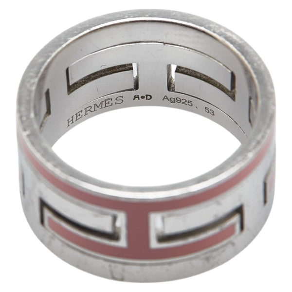 エルメス ムーブアッシュ リング 指輪 #53 シルバー ピンク SV925 シルバー レディース HERMES 【中古】