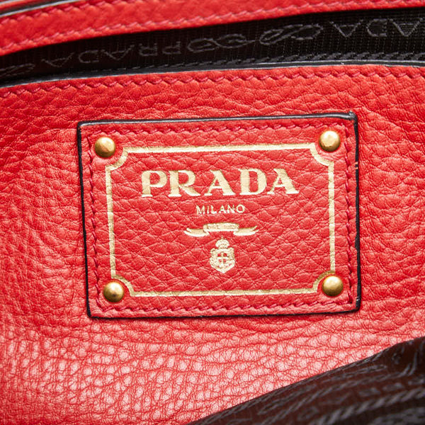 プラダ ハンドバッグ ショルダーバッグ 2WAY BR5034 レッド レザー レディース PRADA 【中古】