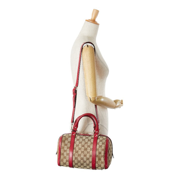 グッチ GGキャンバス ハンドバッグ ショルダーバッグ 2WAY 269876 ベージュ ピンク キャンバス レザー レディース GUCCI 【中古】