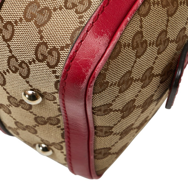 グッチ GGキャンバス ハンドバッグ ショルダーバッグ 2WAY 269876 ベージュ ピンク キャンバス レザー レディース GUCCI 【中古】