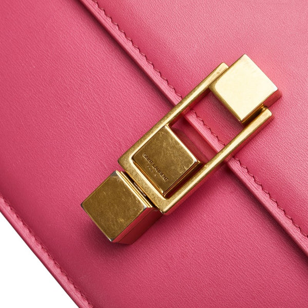 サンローランパリ カレ ショルダーバッグ ピンク レザー レディース SAINT LAURENT PARIS 【中古】