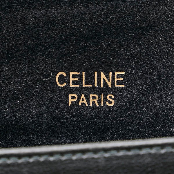 セリーヌ 馬車金具 ショルダーバッグ ブラック レザー レディース CELINE 【中古】