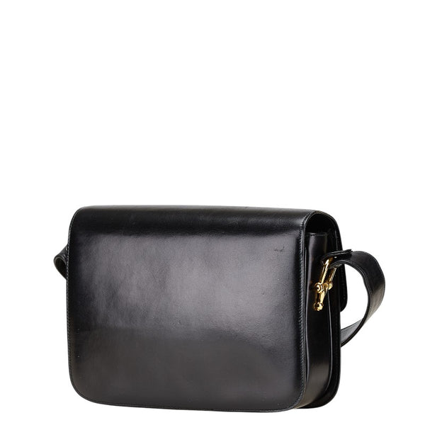 セリーヌ 馬車金具 ショルダーバッグ ブラック レザー レディース CELINE 【中古】