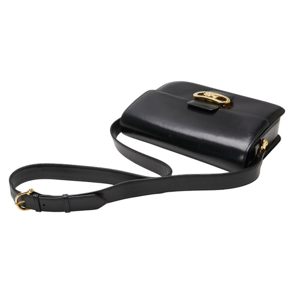 セリーヌ 馬車金具 ショルダーバッグ ブラック レザー レディース CELINE 【中古】