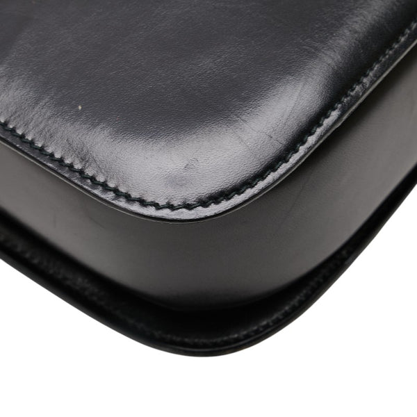 セリーヌ 馬車金具 ショルダーバッグ ブラック レザー レディース CELINE 【中古】