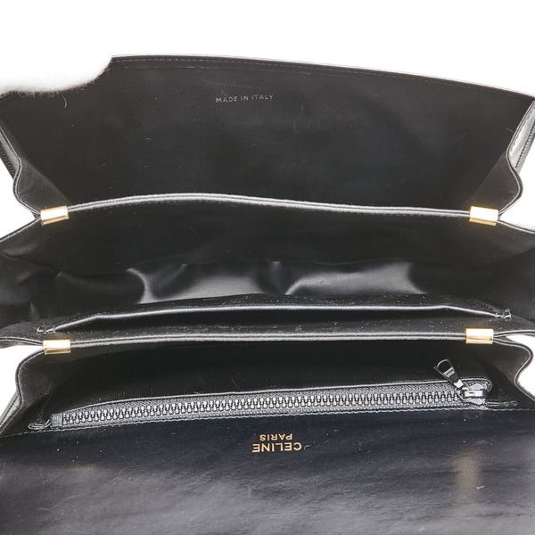 セリーヌ 馬車金具 ショルダーバッグ ブラック レザー レディース CELINE 【中古】