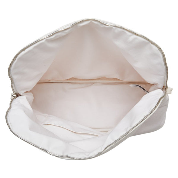 エルメス ボリードポーチGM ポーチ ホワイト ブラウン コットン レザー レディース HERMES 【中古】