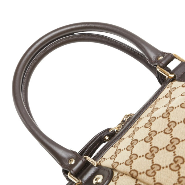 グッチ GGキャンバス スーキー ハンドバッグ ショルダーバッグ 2WAY 247902 ベージュ ブラウン キャンバス レザー レディース GUCCI 【中古】
