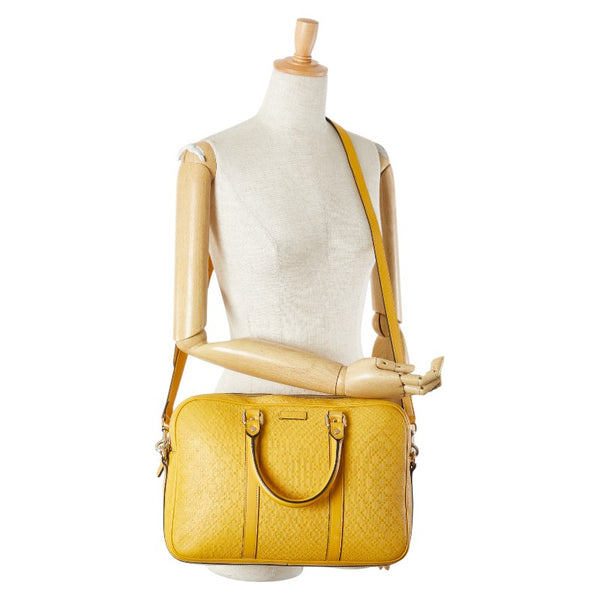 グッチ ディアマンテ ビジネスバッグ ショルダーバッグ 2WAY 344357 イエロー レザー レディース GUCCI 【中古】