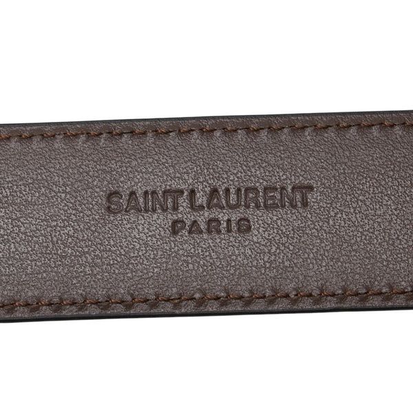 サンローラン YSLロゴ  ベルト ブラック ブラウン レザー レディース SAINT LAURENT 【中古】