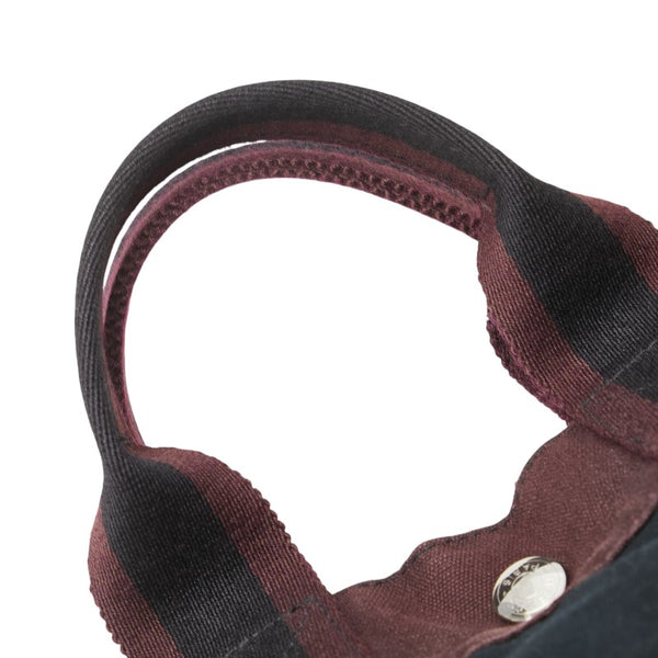 エルメス フールトゥ トートPM ハンドバッグ トートバッグ ブラック ダークボルドー キャンバス レディース HERMES 【中古】