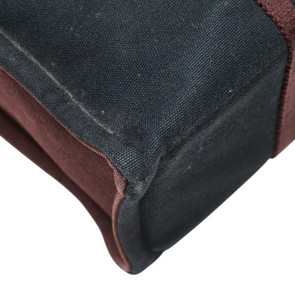 エルメス フールトゥ トートPM ハンドバッグ トートバッグ ブラック ダークボルドー キャンバス レディース HERMES 【中古】