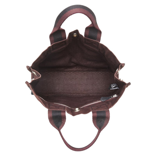 エルメス フールトゥ トートPM ハンドバッグ トートバッグ ブラック ダークボルドー キャンバス レディース HERMES 【中古】