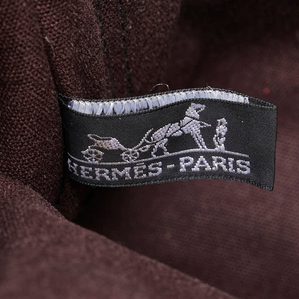 エルメス フールトゥ トートPM ハンドバッグ トートバッグ ブラック ダークボルドー キャンバス レディース HERMES 【中古】