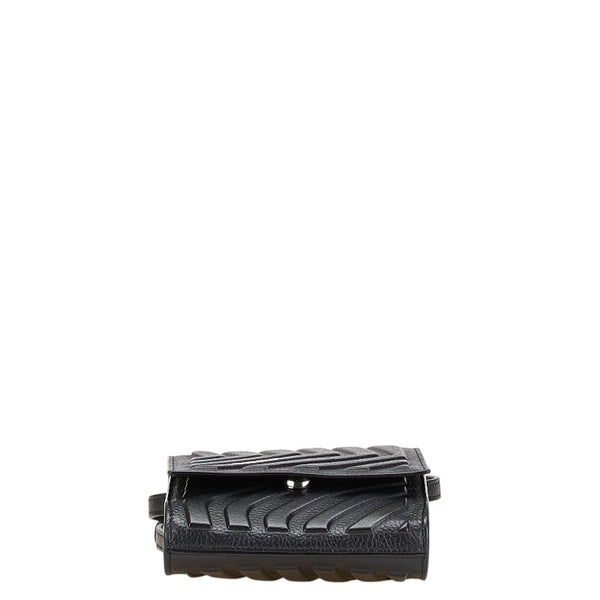 バレンシアガ ロゴ ポシェット フォンケース ブラック レザー レディース BALENCIAGA 【中古】