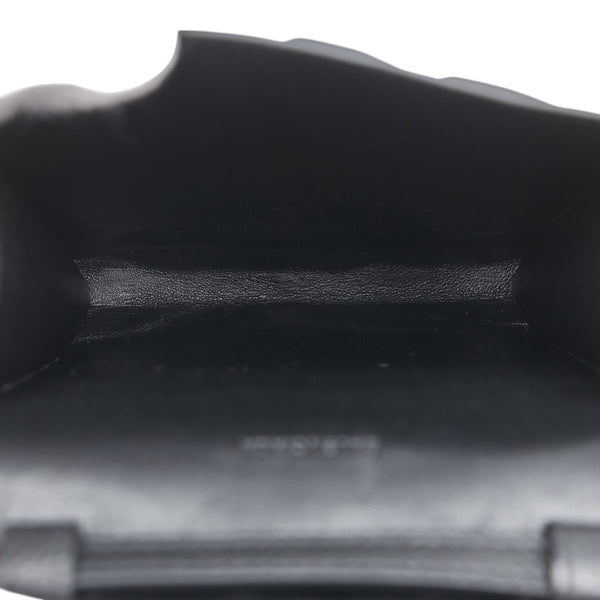 バレンシアガ ロゴ ポシェット フォンケース ブラック レザー レディース BALENCIAGA 【中古】