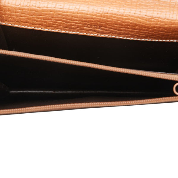 ロエベ 長財布 ブラウン レザー レディース LOEWE 【中古】