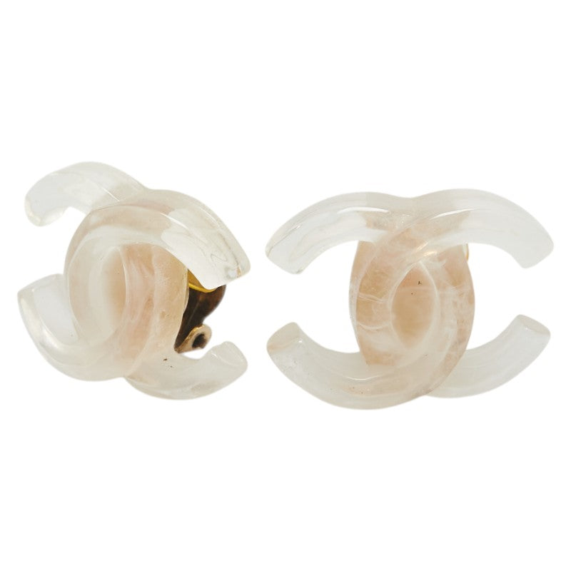 シャネル ココマーク イヤリング クリア ゴールド プラスチック メッキ レディース CHANEL 【中古】