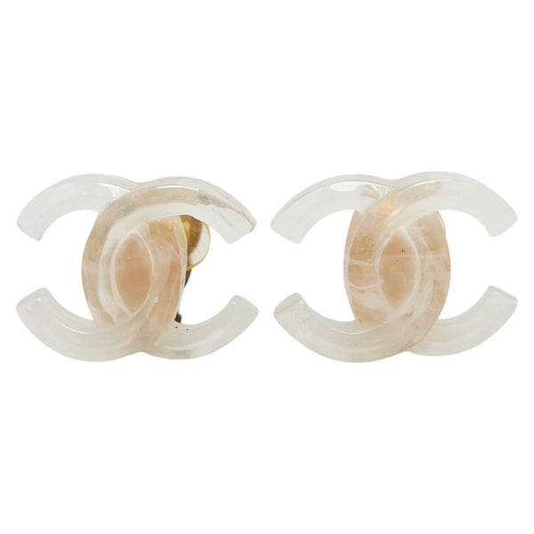 シャネル ココマーク イヤリング クリア ゴールド プラスチック メッキ レディース CHANEL 【中古】