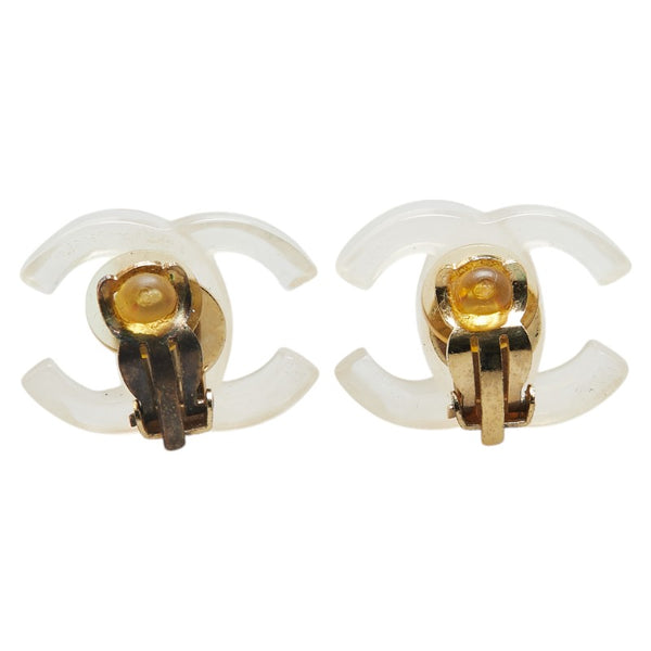 シャネル ココマーク イヤリング クリア ゴールド プラスチック メッキ レディース CHANEL 【中古】