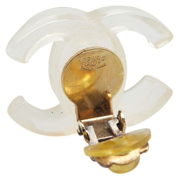 シャネル ココマーク イヤリング クリア ゴールド プラスチック メッキ レディース CHANEL 【中古】