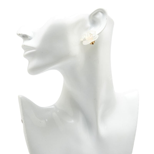 シャネル ココマーク イヤリング クリア ゴールド プラスチック メッキ レディース CHANEL 【中古】