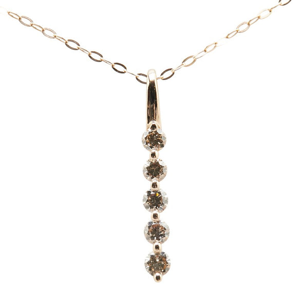 K18PG ピンクゴールド ダイヤ0.30ct ペンダントネックレス レディース 【中古】
