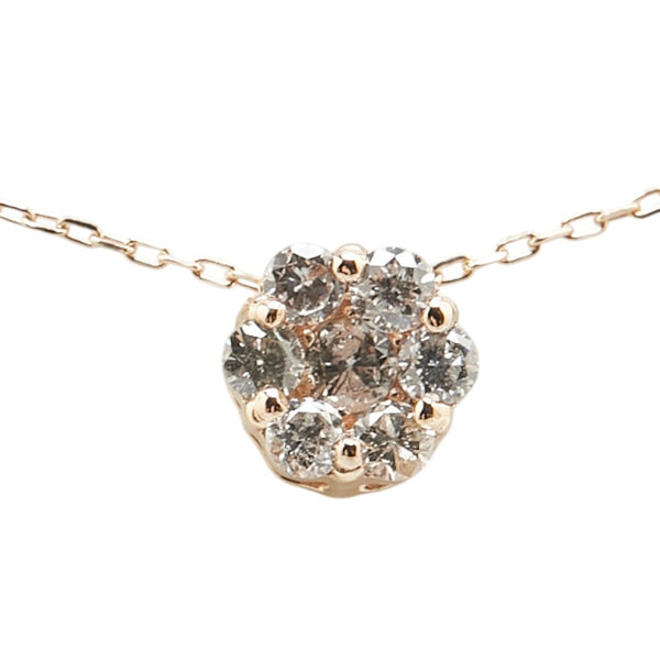 K18PG ピンクゴールド ダイヤ0.20ct ペンダントネックレス レディース 【中古】