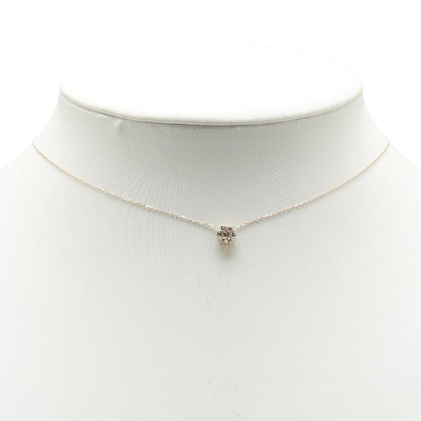 K18PG ピンクゴールド ダイヤ0.20ct ペンダントネックレス レディース 【中古】
