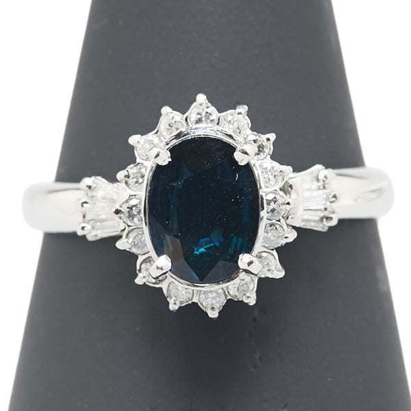 Pt900 プラチナ サファイア2.00ct ダイヤ0.26ct リング 指輪 レディース 19号 【中古】