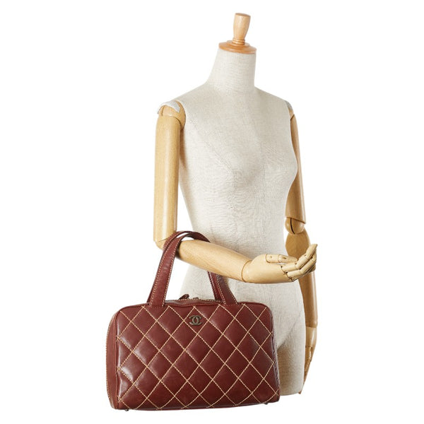 シャネル ワイルドステッチ ハンドバッグ A18121 ワインレッド ボルドー カーフレザー レディース CHANEL 【中古】