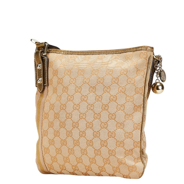 グッチ GGキャンバス シェリー 斜め掛け ショルダーバッグ 144388 ベージュ マルチカラー キャンバス レザー レディース GUCCI 【中古】