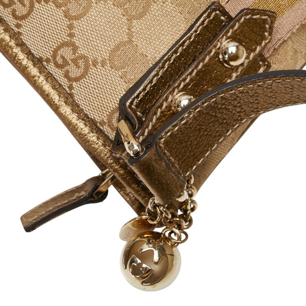 グッチ GGキャンバス シェリー 斜め掛け ショルダーバッグ 144388 ベージュ マルチカラー キャンバス レザー レディース GUCCI 【中古】