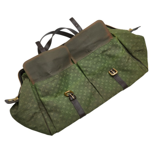 ルイ ヴィトン モノグラムミニ ルイーズ ボストンバッグ M42322 カーキ ブラック キャンバス レザー レディース LOUIS VUITTON 【中古】