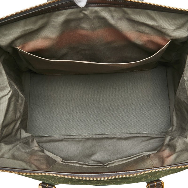 ルイ ヴィトン モノグラムミニ ルイーズ ボストンバッグ M42322 カーキ ブラック キャンバス レザー レディース LOUIS VUITTON 【中古】