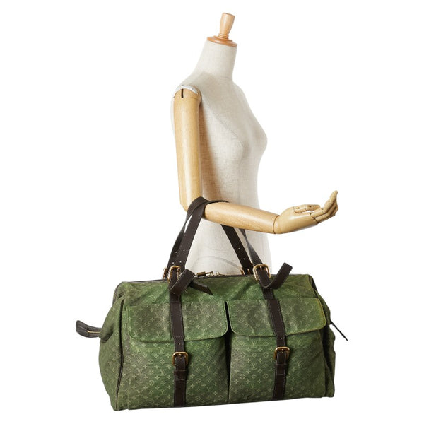 ルイ ヴィトン モノグラムミニ ルイーズ ボストンバッグ M42322 カーキ ブラック キャンバス レザー レディース LOUIS VUITTON 【中古】