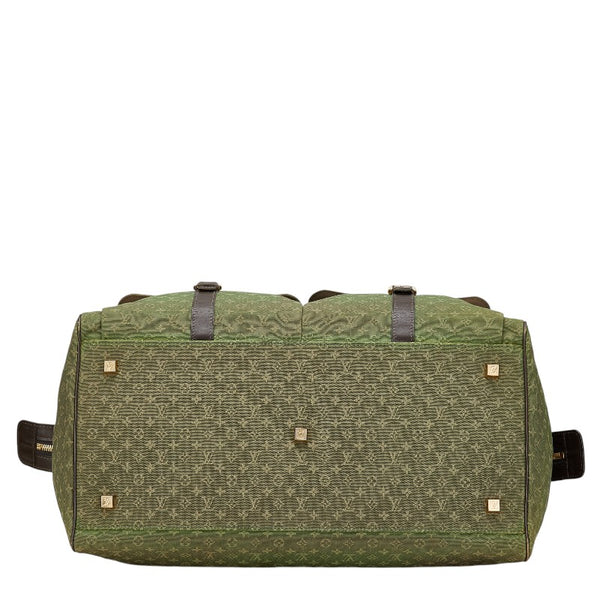 ルイ ヴィトン モノグラムミニ ルイーズ ボストンバッグ M42322 カーキ ブラック キャンバス レザー レディース LOUIS VUITTON 【中古】