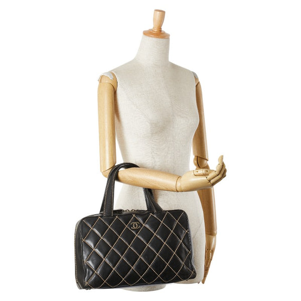 シャネル ワイルドステッチ ハンドバッグ A18121 ブラック カーフレザー レディース CHANEL 【中古】