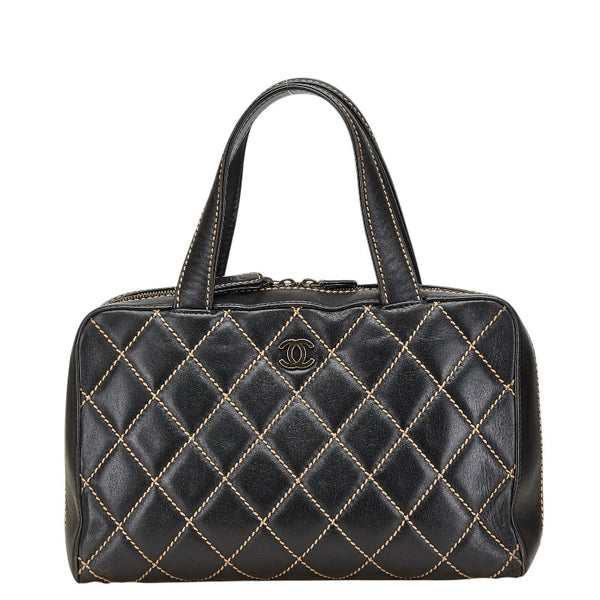 シャネル ワイルドステッチ ハンドバッグ A18121 ブラック カーフレザー レディース CHANEL 【中古】