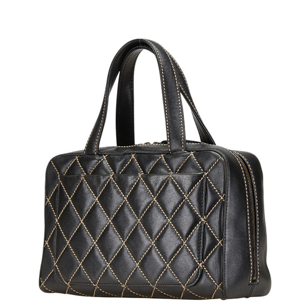 シャネル ワイルドステッチ ハンドバッグ A18121 ブラック カーフレザー レディース CHANEL 【中古】