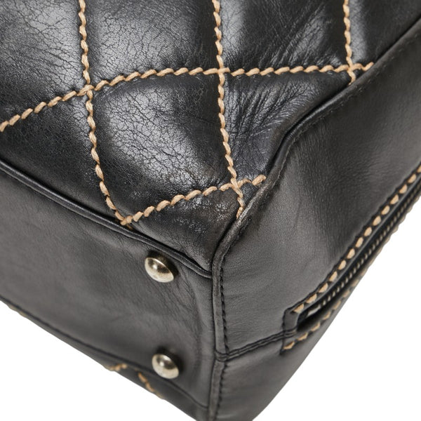 シャネル ワイルドステッチ ハンドバッグ A18121 ブラック カーフレザー レディース CHANEL 【中古】