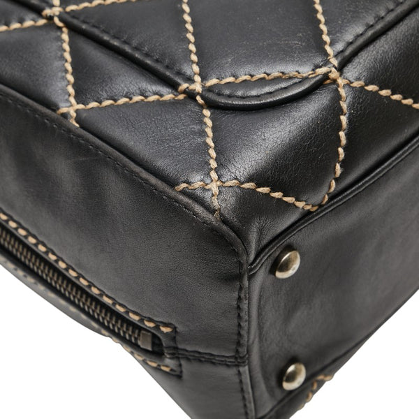 シャネル ワイルドステッチ ハンドバッグ A18121 ブラック カーフレザー レディース CHANEL 【中古】