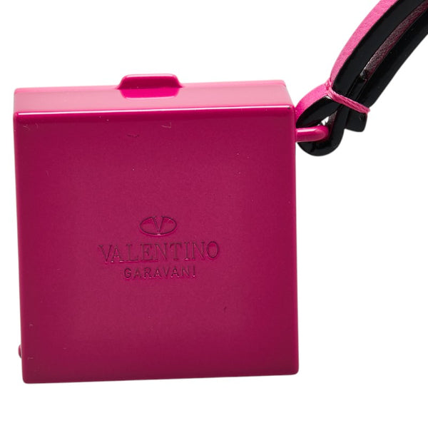 ヴァレンチノ ロックスタッズ ミラー チャーム バッグチャーム ピンク メタル レザー レディース Valentino 【中古】